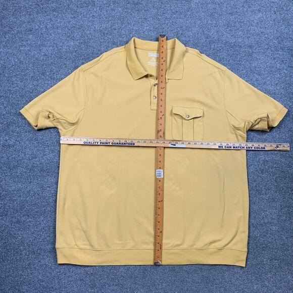 Duluth Trading Shirt Mens 3XL Yellow Flap Pocket Short Sleeve Cotton Collared - Picture 5 of 9